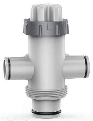 POOLHACKER dual-split valve side view shows accessible maintenance