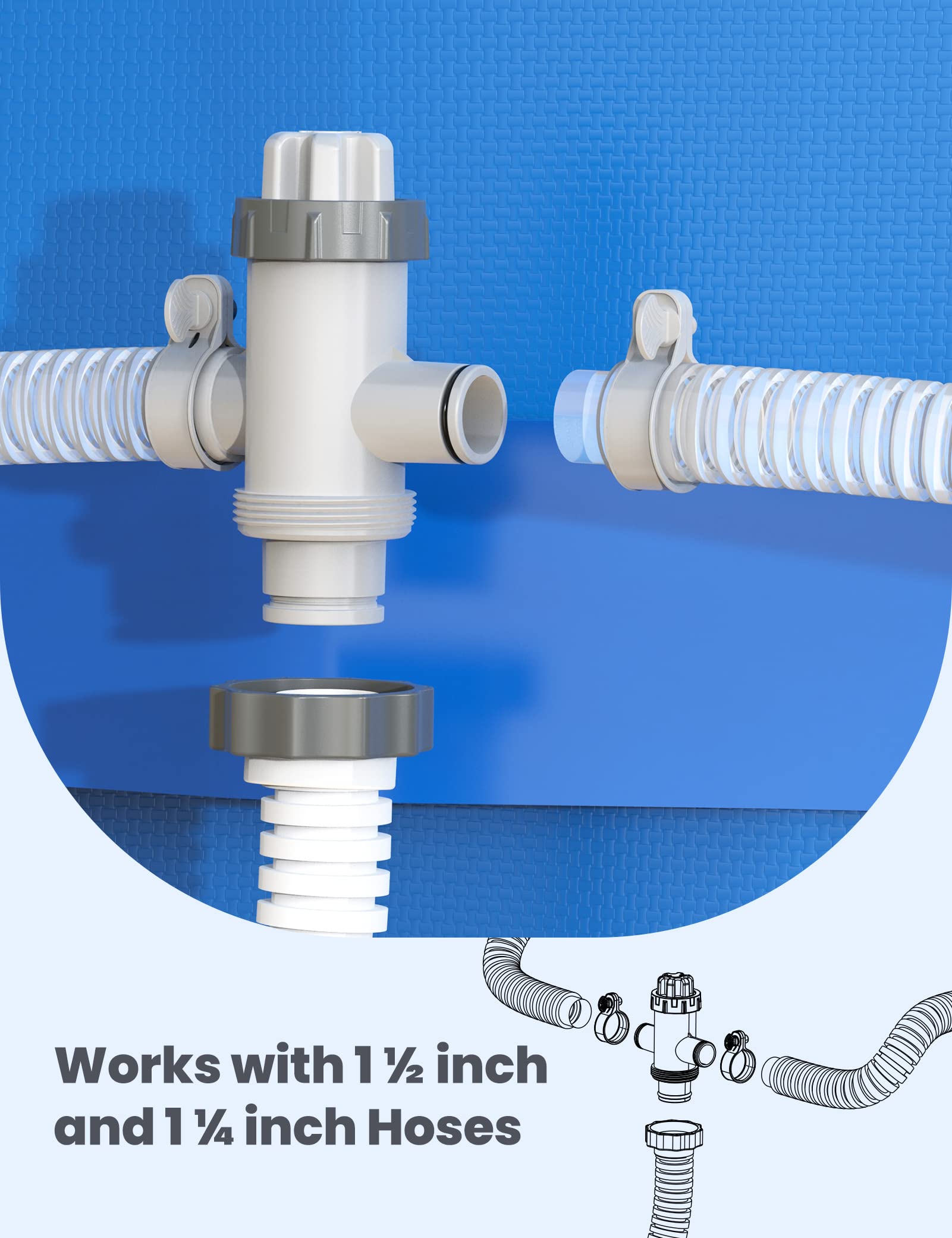 POOLHACKER two inlets configuration improves flow distribution for stable filtration