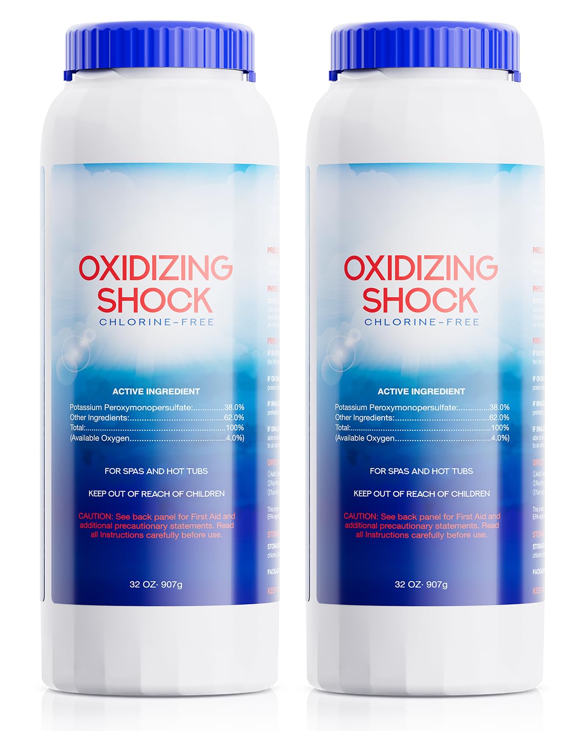 POOLHOUR 32oz bottle of non-chlorine oxidizing shock for spa water, ready for quick use.