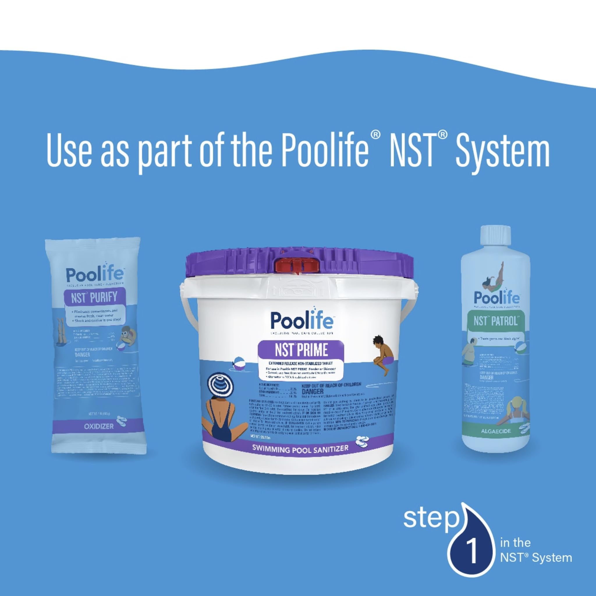 POOLIFE NST Prime Tablets demonstrating compatibility with NST Prime Feeder.