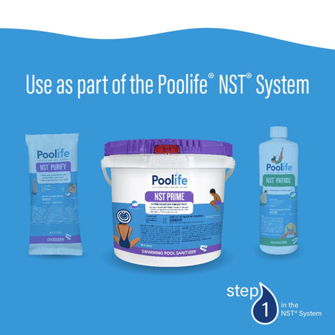 POOLIFE NST Prime Tablets demonstrating compatibility with NST Prime Feeder.