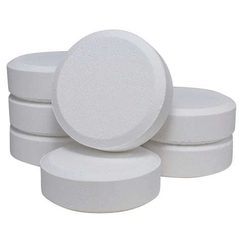 Poolife tablets dissolving in water showing slow-release chlorine.