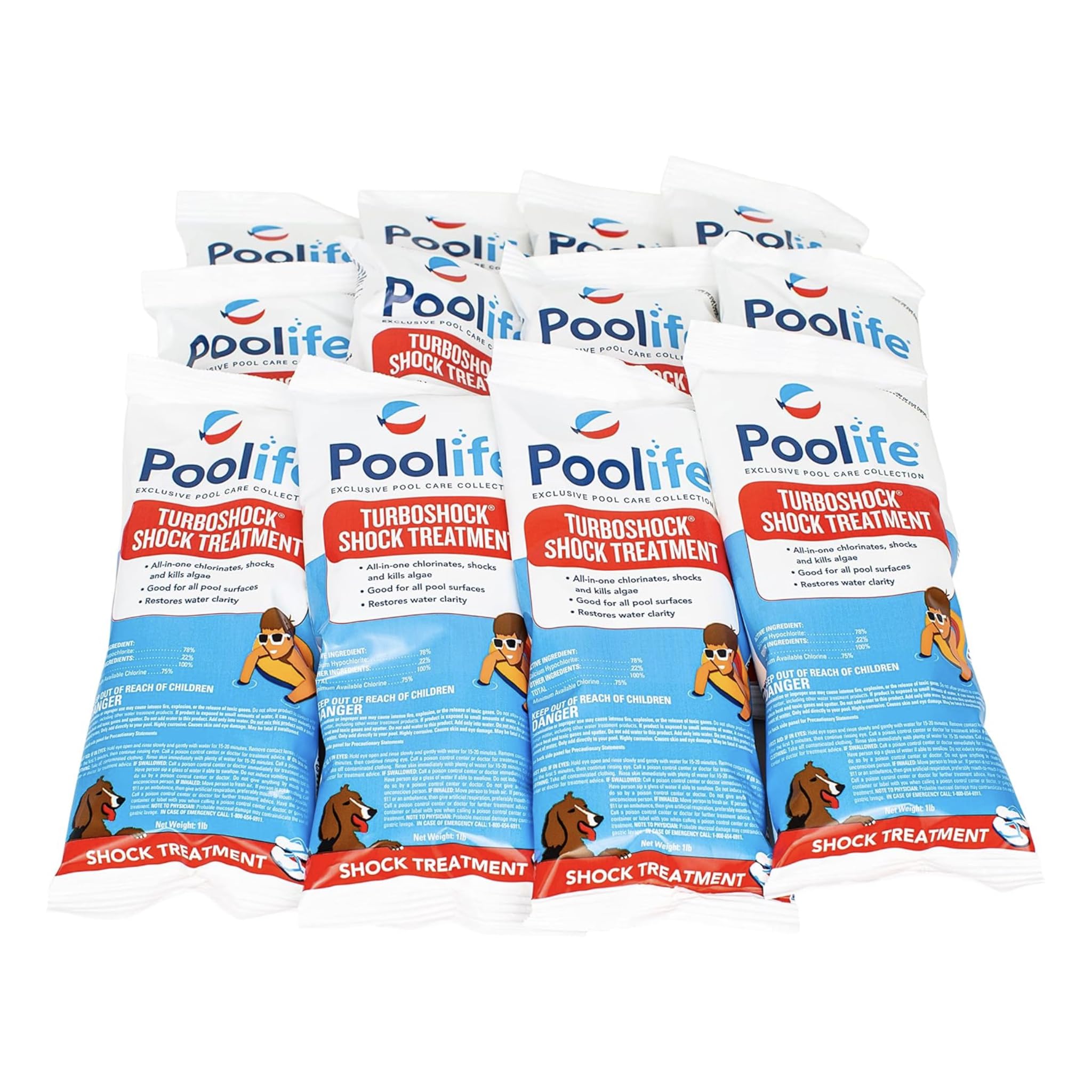 Poolife Turbo Shock targets algae for clearer pool water.