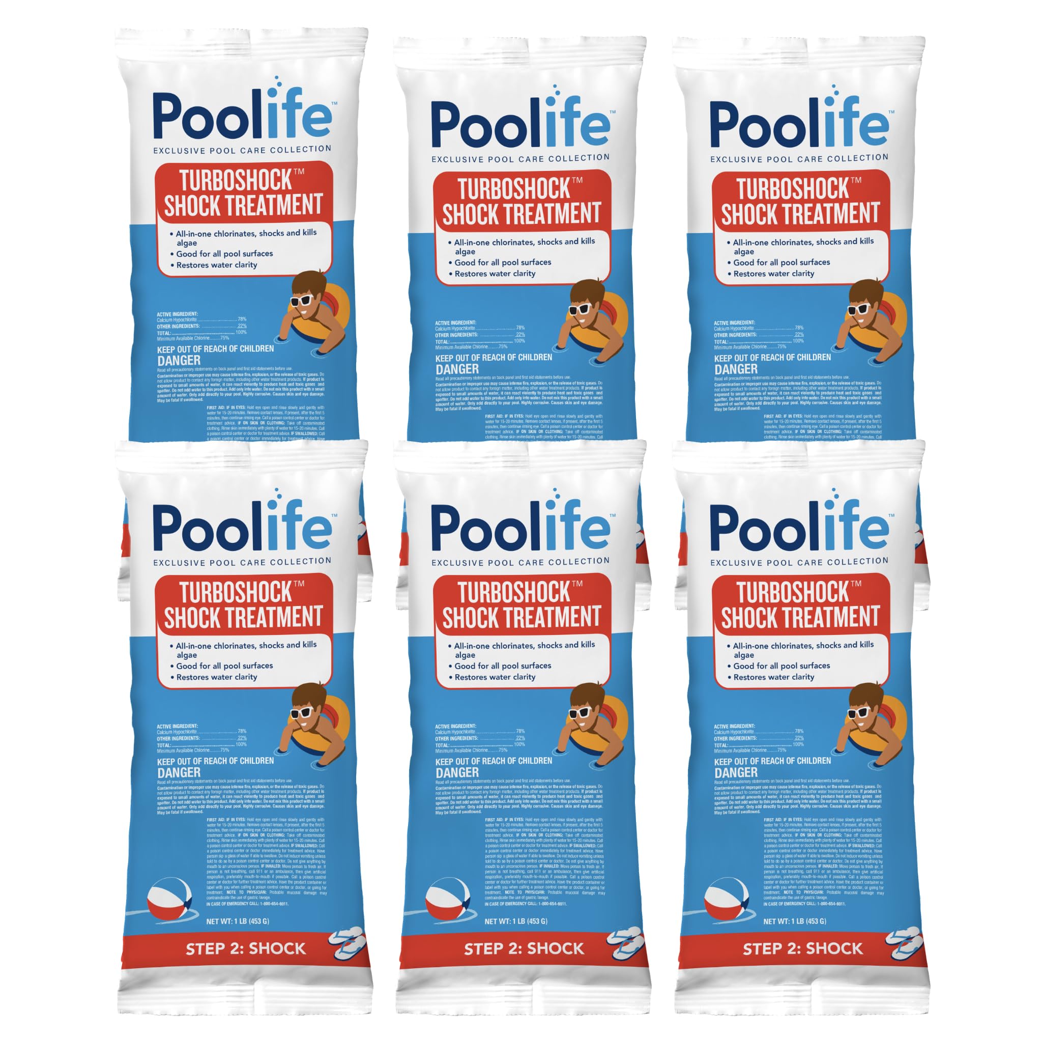 Poolife TurboShock targets algae elimination for clearer pool water.