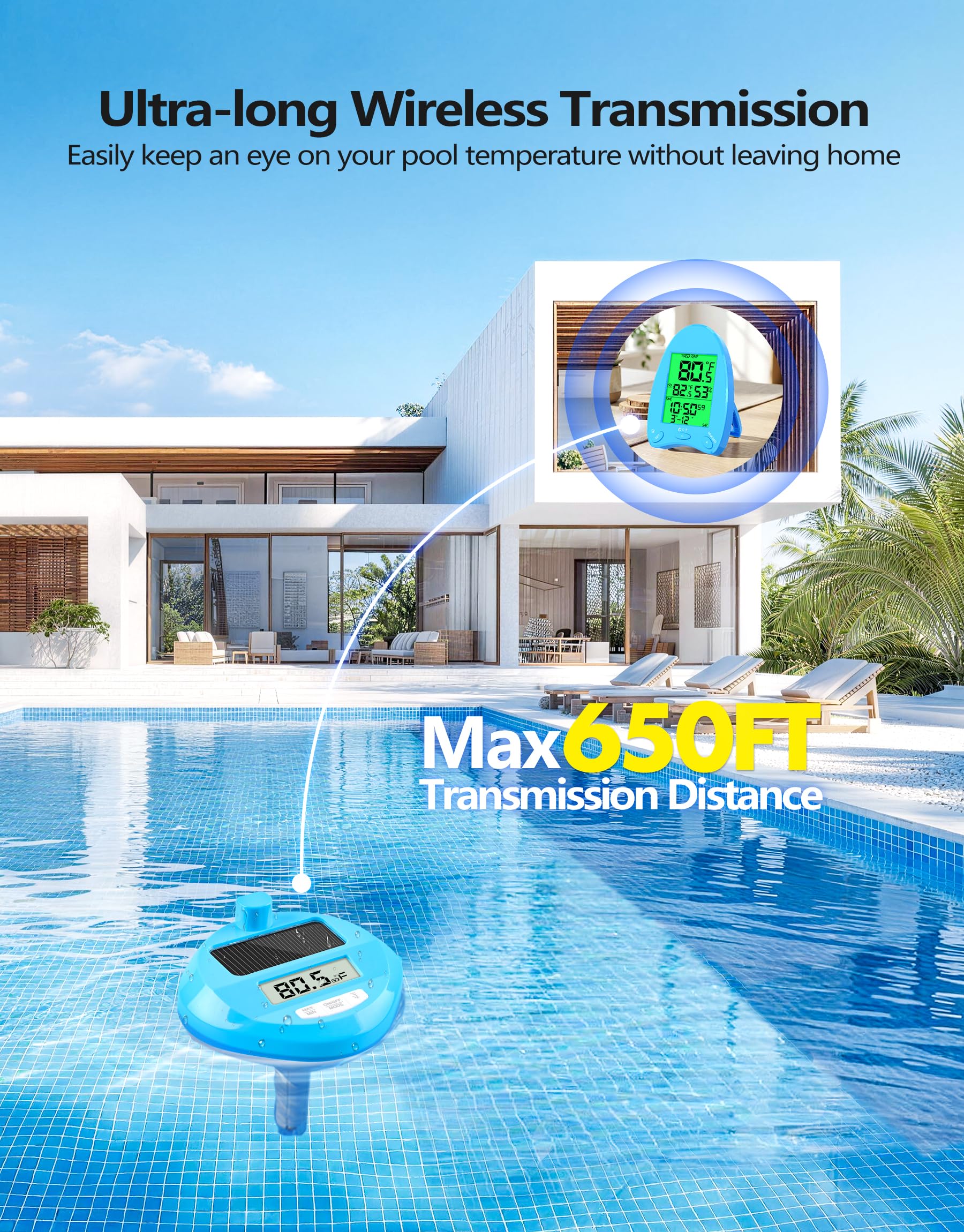 PoolLeader dynamic LED light show enhances nighttime pool ambiance.