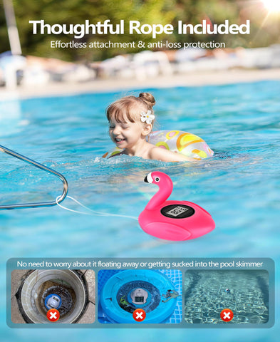 PoolLeader IP68 waterproof thermometer endures sun and splashes for reliable measurement.