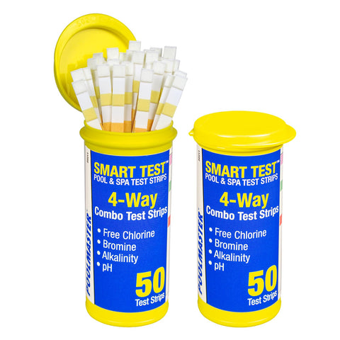 Poolmaster 22200 smart 4-way strips in packaging for quick pool maintenance