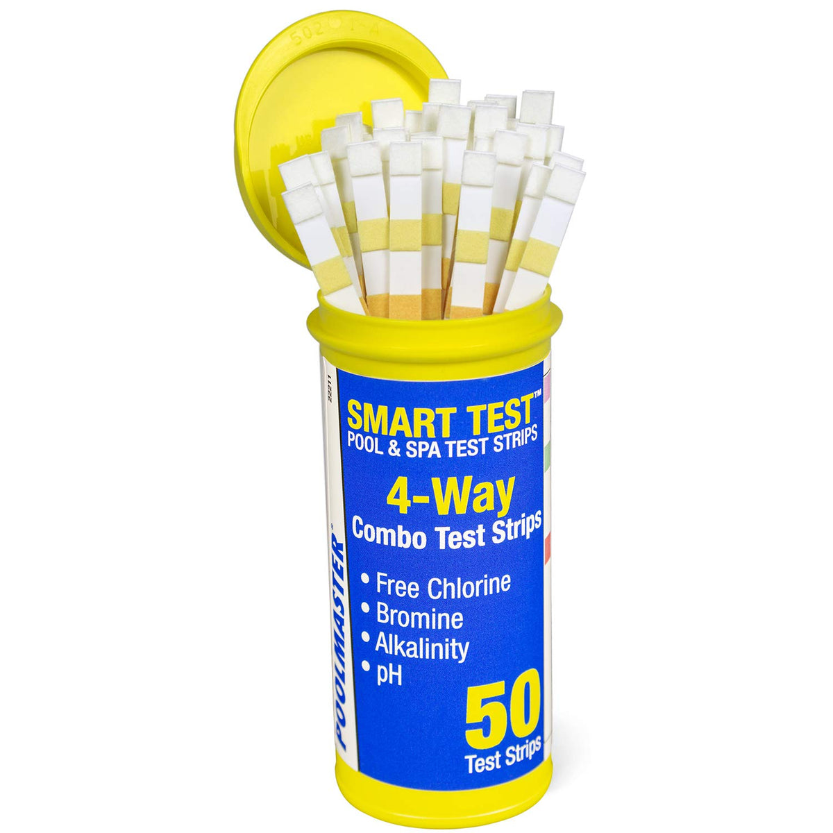 Poolmaster 22211 Smart Test strips pack for four-way pool and spa analysis.