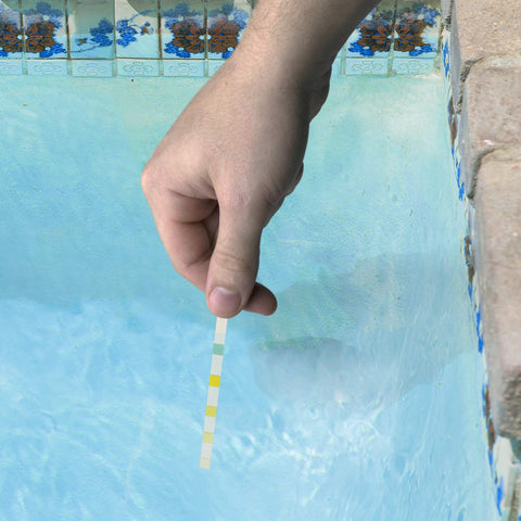 Poolmaster 22212 color chart demonstrates six-factor reading for precise pool testing.