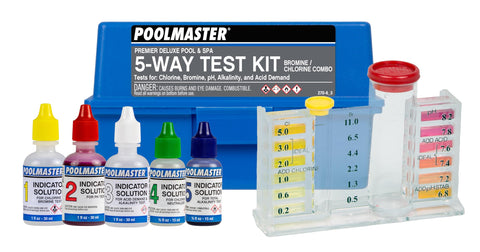 Poolmaster 22270 5-Way test kit case for organized pool and spa water testing.