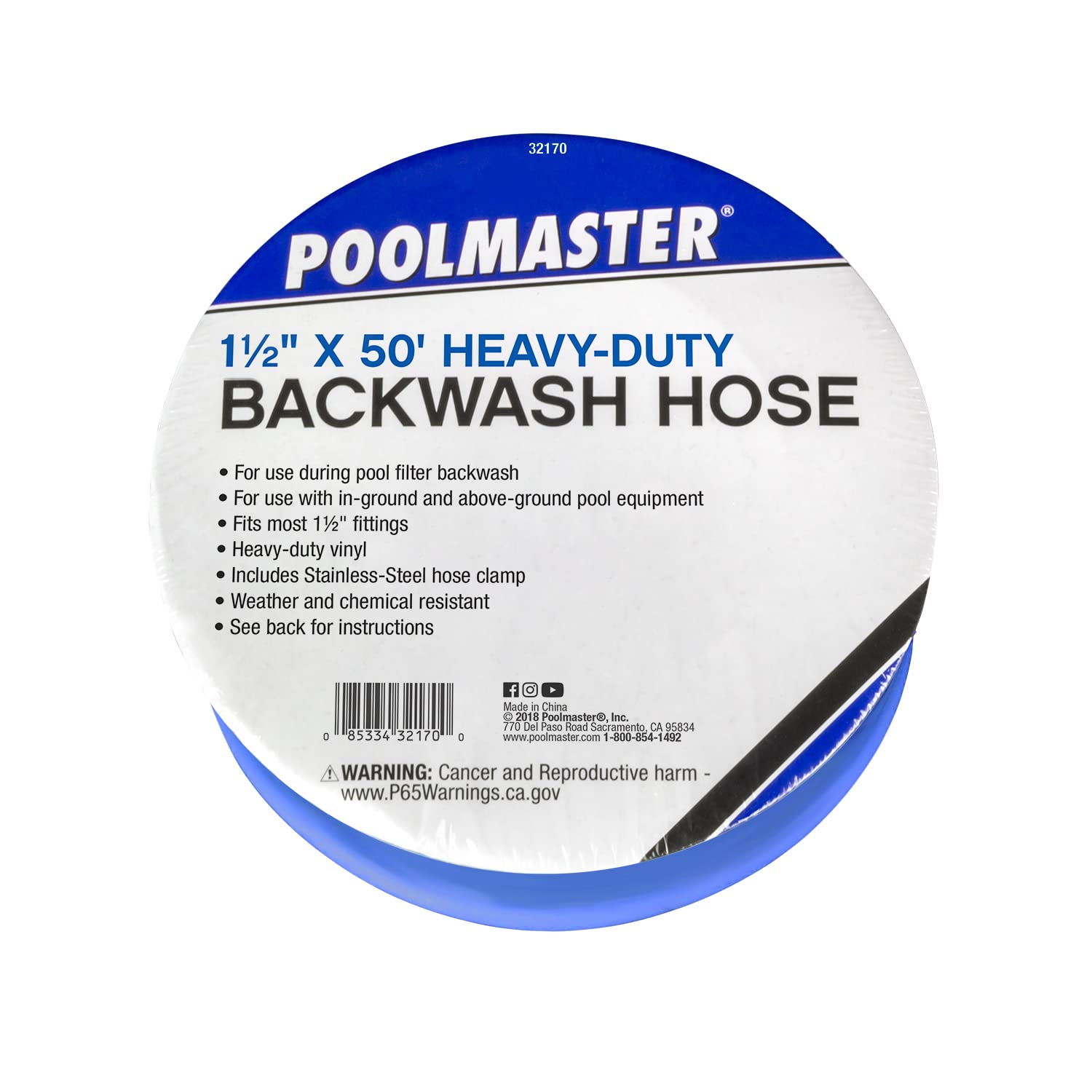 Poolmaster weather-resistant hose withstands heat and cold for reliability.