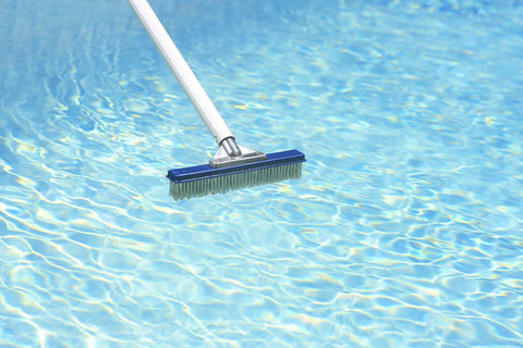 Poolmaster algae brush with heavy duty aluminum back for tough scrubbing