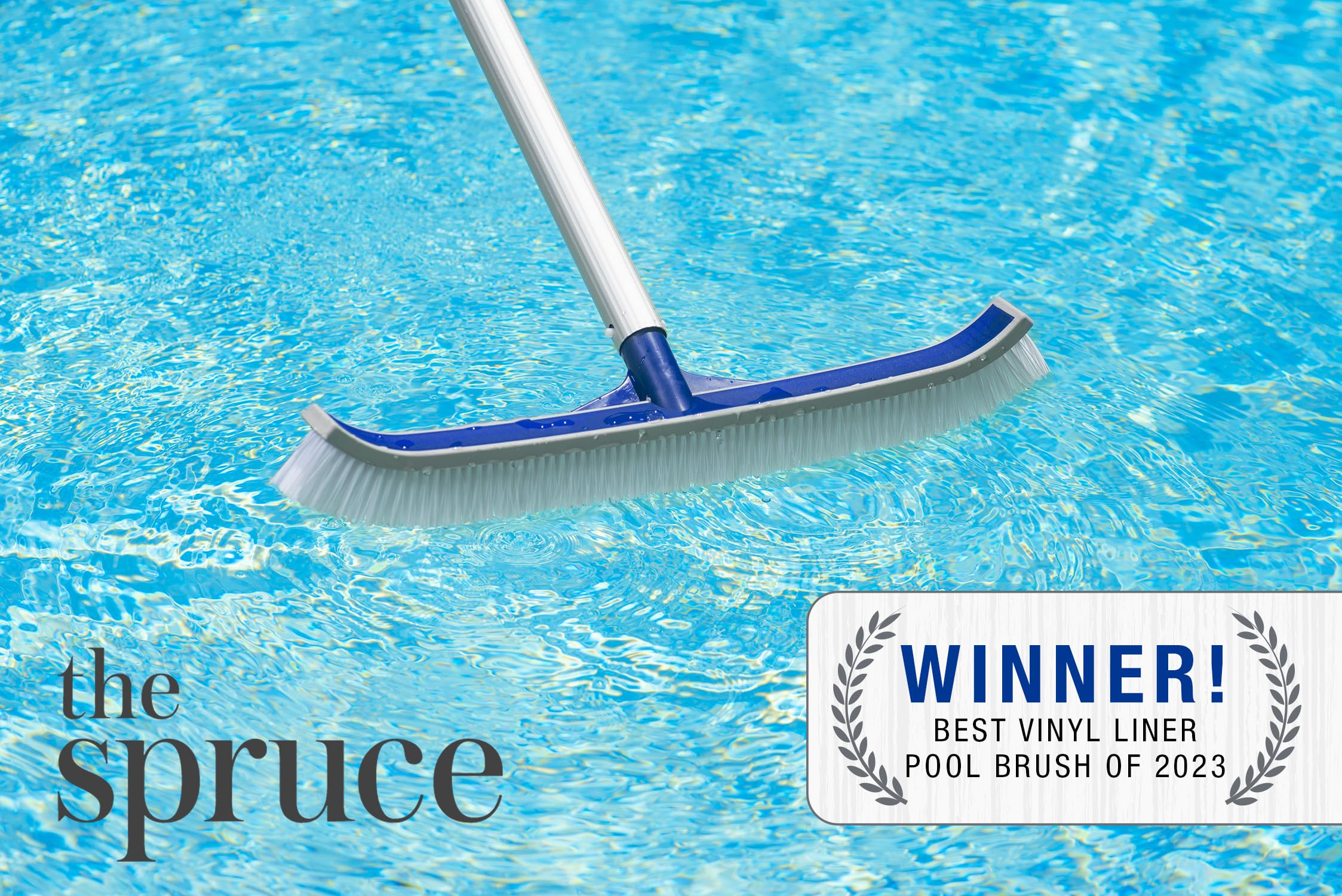 Poolmaster curved brush body reaches corners and stairs with ease
