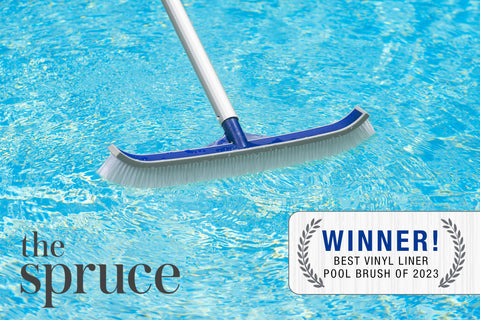Poolmaster curved brush body reaches corners and stairs with ease