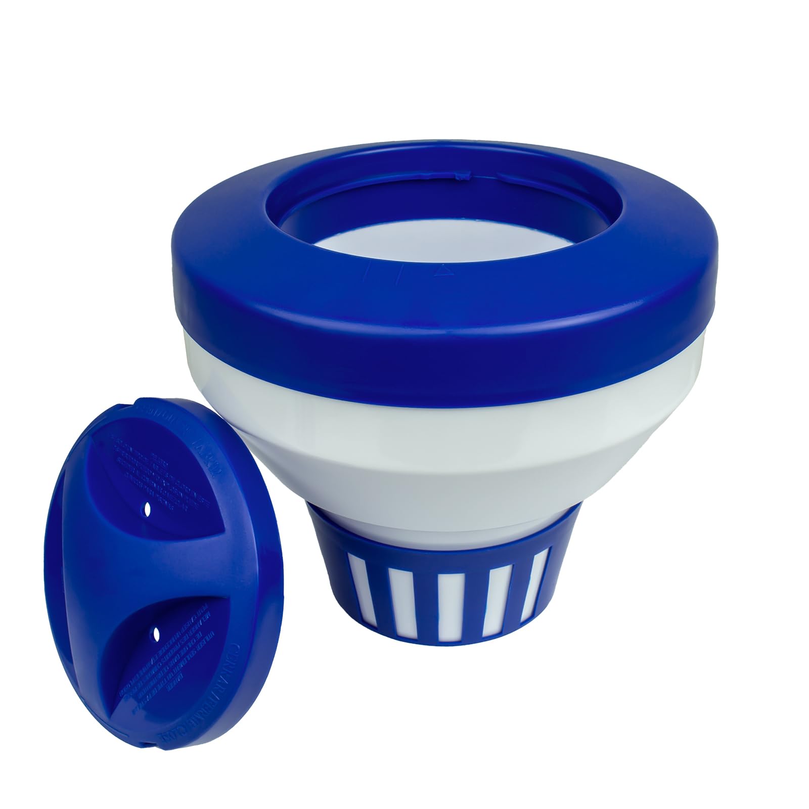 Buoyant Poolmaven dispenser gliding for even chlorine distribution on water surface