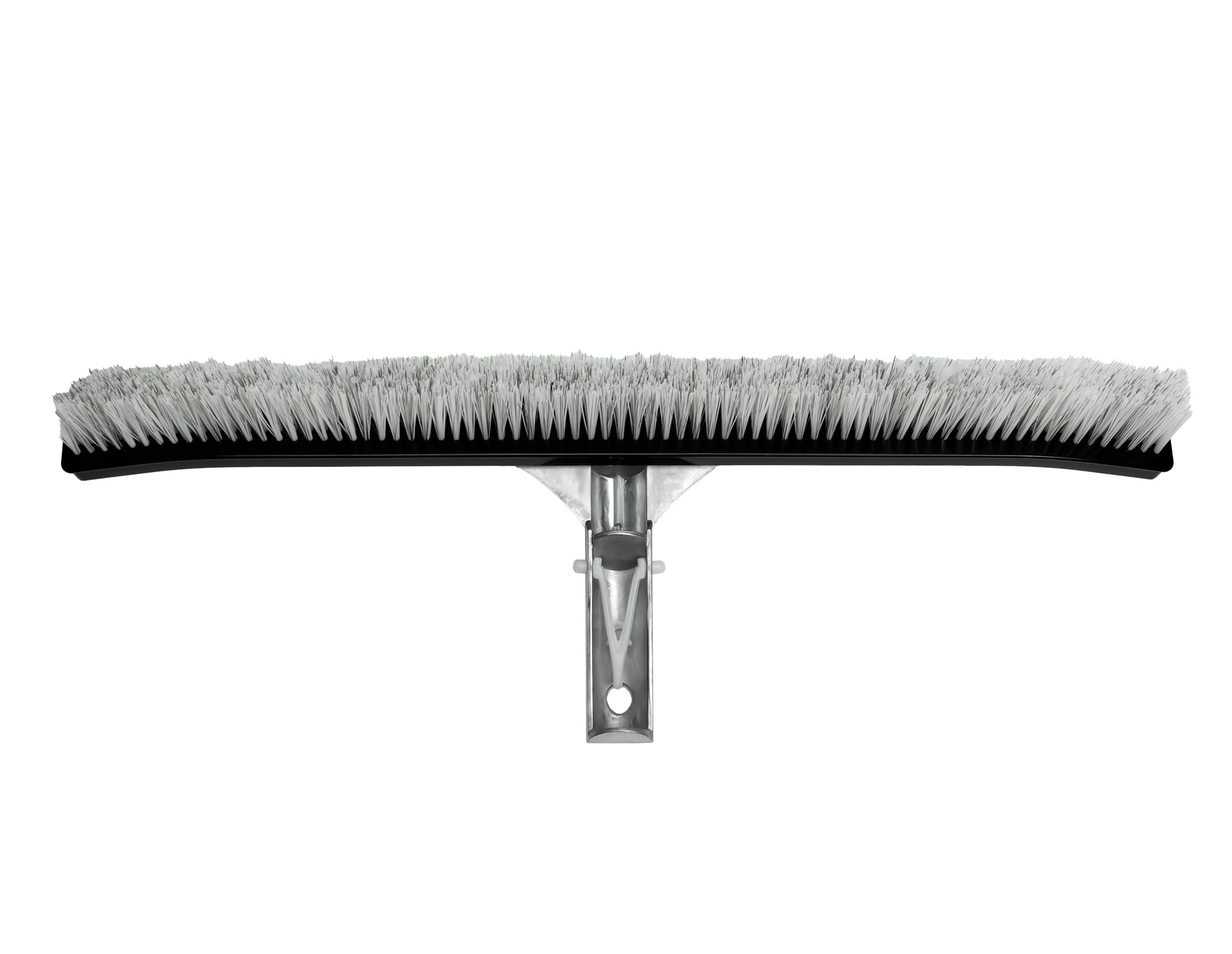 POOLMAVEN gunite wall brush demonstrates effective scrubbing on pool walls.