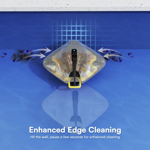 Boosted suction near pool walls during edge cleaning with PoolMr.