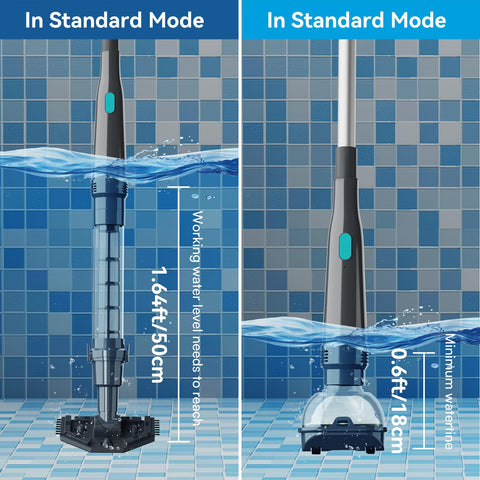 PoolMr handheld spa vacuum 90-minute runtime for long cleaning sessions.