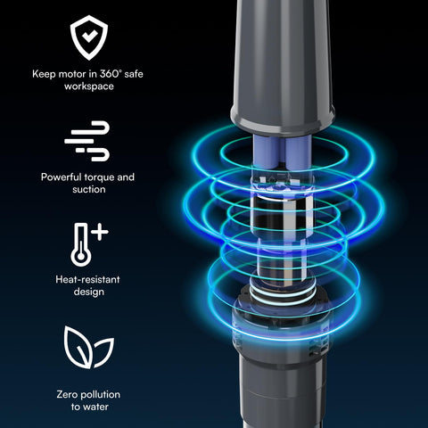 PoolMr Handheld Spa Vacuum delivers up to 12 GPM suction for fast cleanup