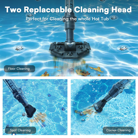 PoolMr Handheld Spa Vacuum includes a 47-inch telescoping pole