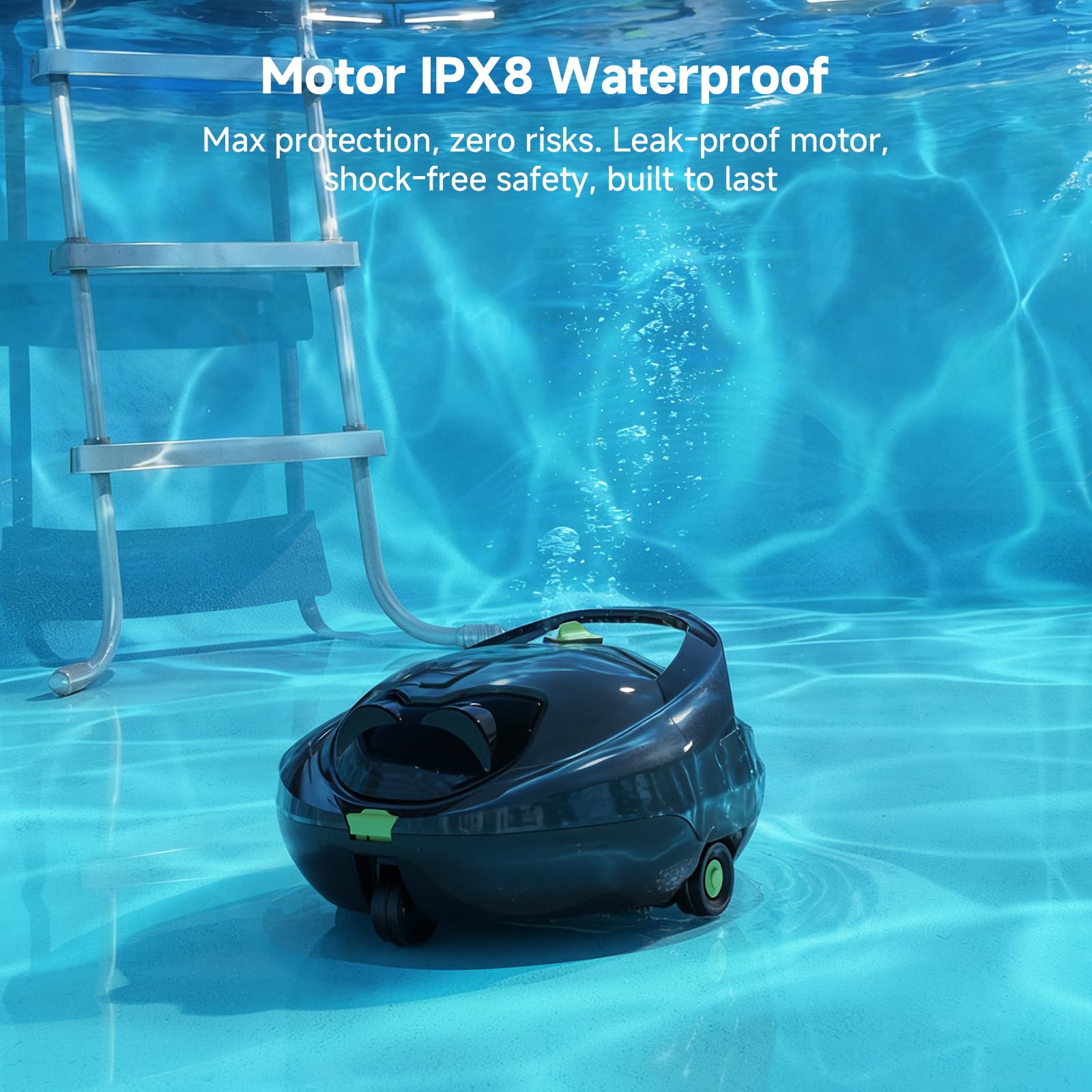 Pooloob PF1 IPX8 waterproof design enables reliable underwater operation.