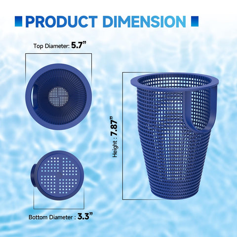 Pooloop 070387 basket top diameter illustration indicating size fit for Pentair models.