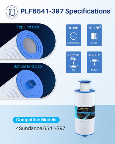 PoolPure 6541-397 spa filter inner 6473-164 for efficient debris capture