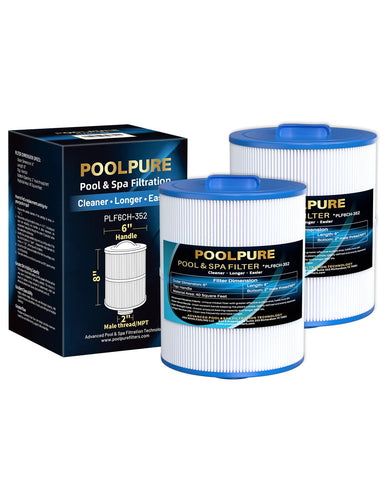 POOLPURE 6CH-352 filter pack front view showing spa compatibility