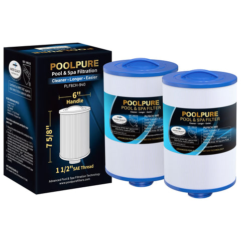PoolPure 6CH-940 spa filter front view shows design for easy installation