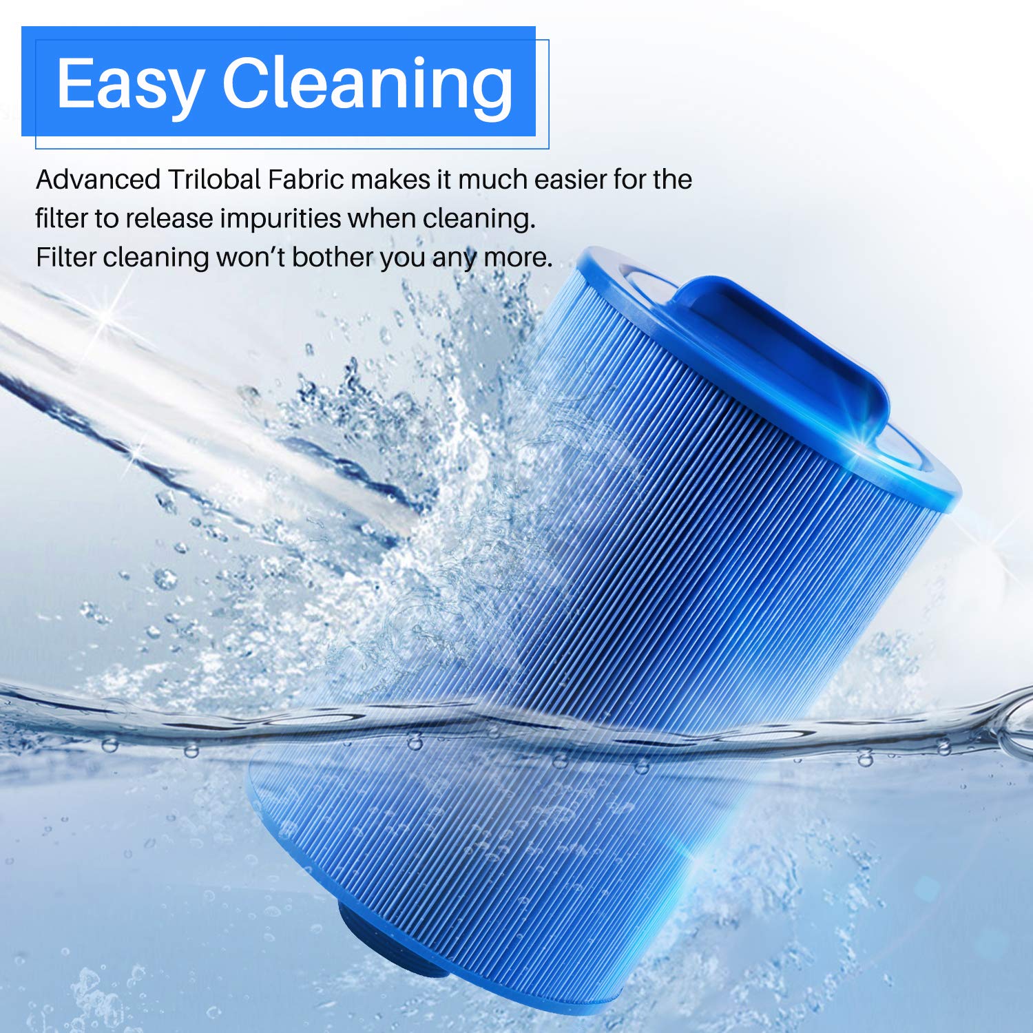 PoolPure 7 5/8-inch length and 6-inch OD fit a wide range of spas.