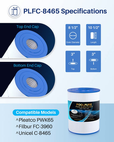 POOLPURE C-8465 filter dirt-locking technology captures debris for clearer spa water.