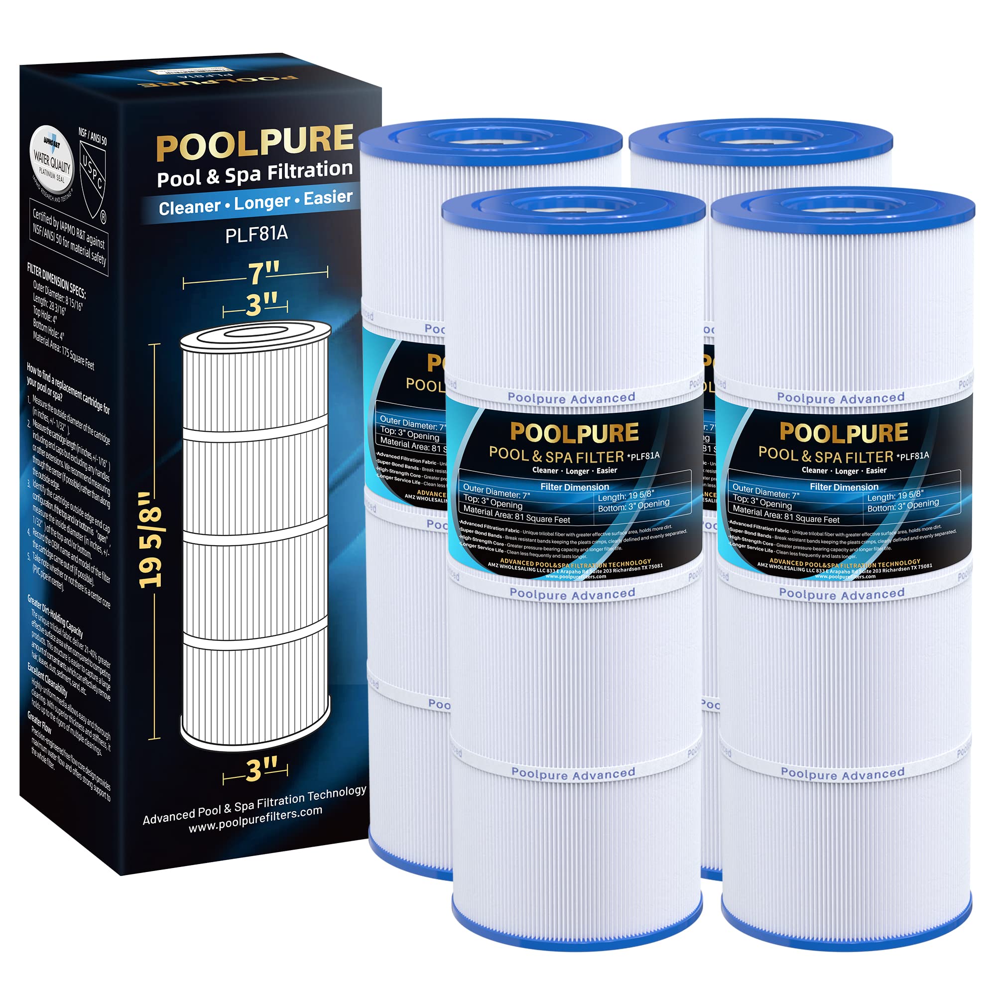 PoolPure CX580XRE cartridge assembly showing sturdy construction for long-lasting pool filtration.