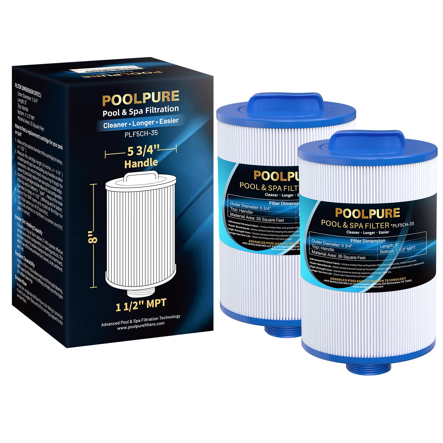 POOLPURE PMAX50P4 cartridge assembly for easy installation and fit