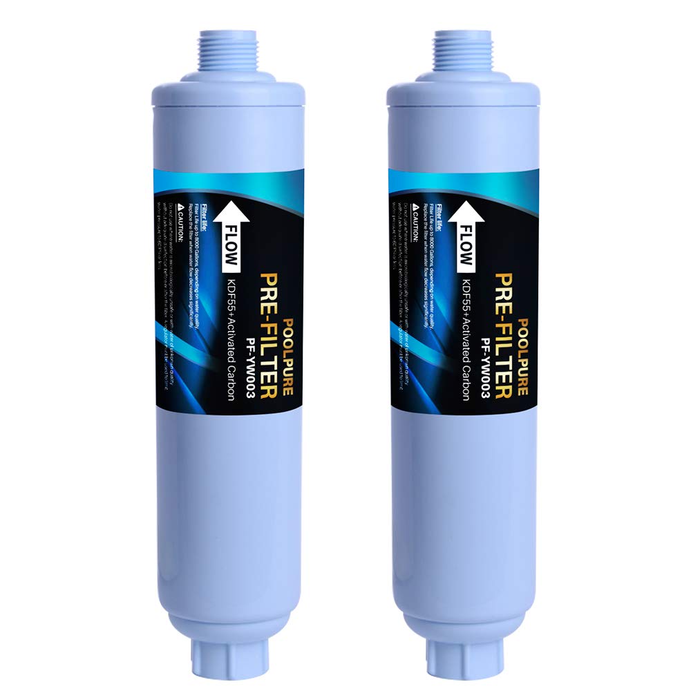 POOLPURE garden hose end pre-filter attached to hose for cleaner water