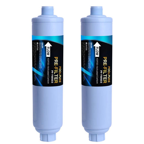 POOLPURE garden hose end pre-filter attached to hose for cleaner water