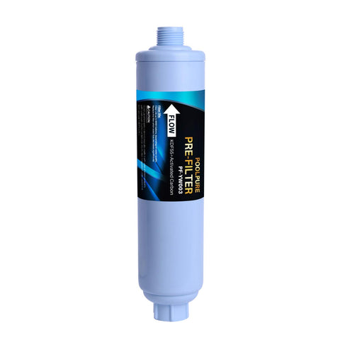 POOLPURE Garden Hose End Pre Filter front view reduces chlorine and odors.