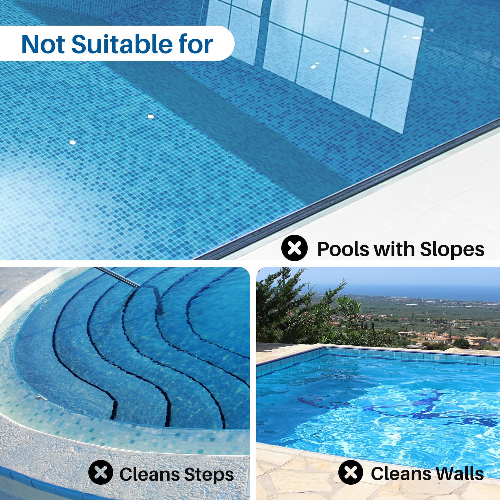 PoolPure large removable filter for simple maintenance and quick rinsing