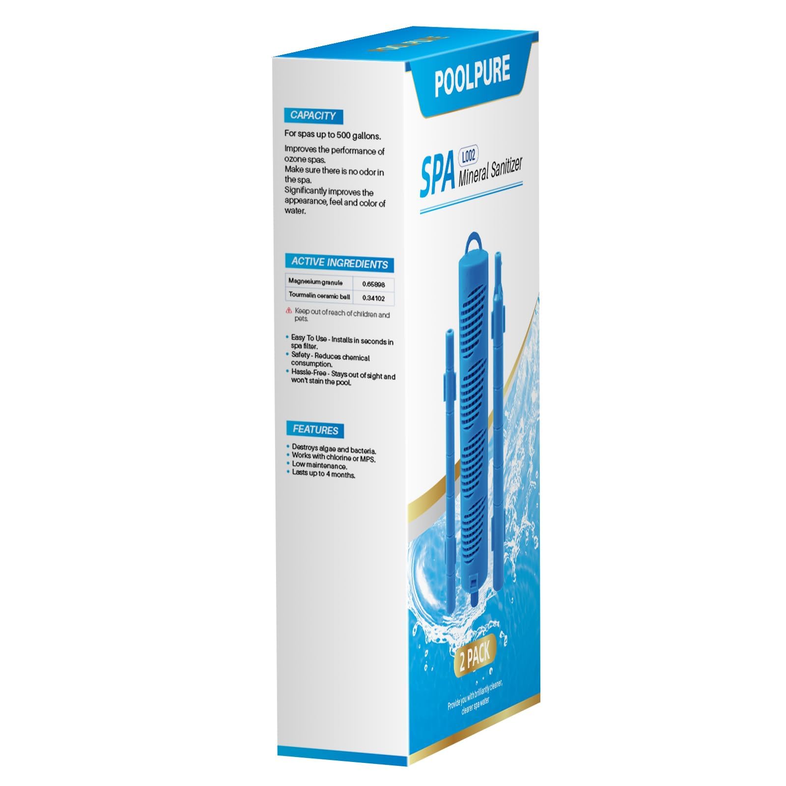 PoolPure long-lasting mineral stick with four-month performance claim
