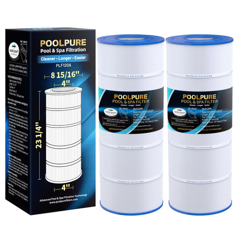 PoolPure PA120 filter exterior shows sturdy housing for durable pool filtration.