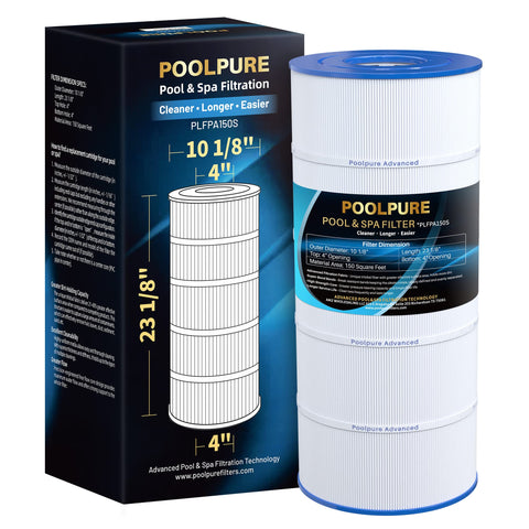 POOLPURE PA150S front view cartridge highlights compact fit for pools