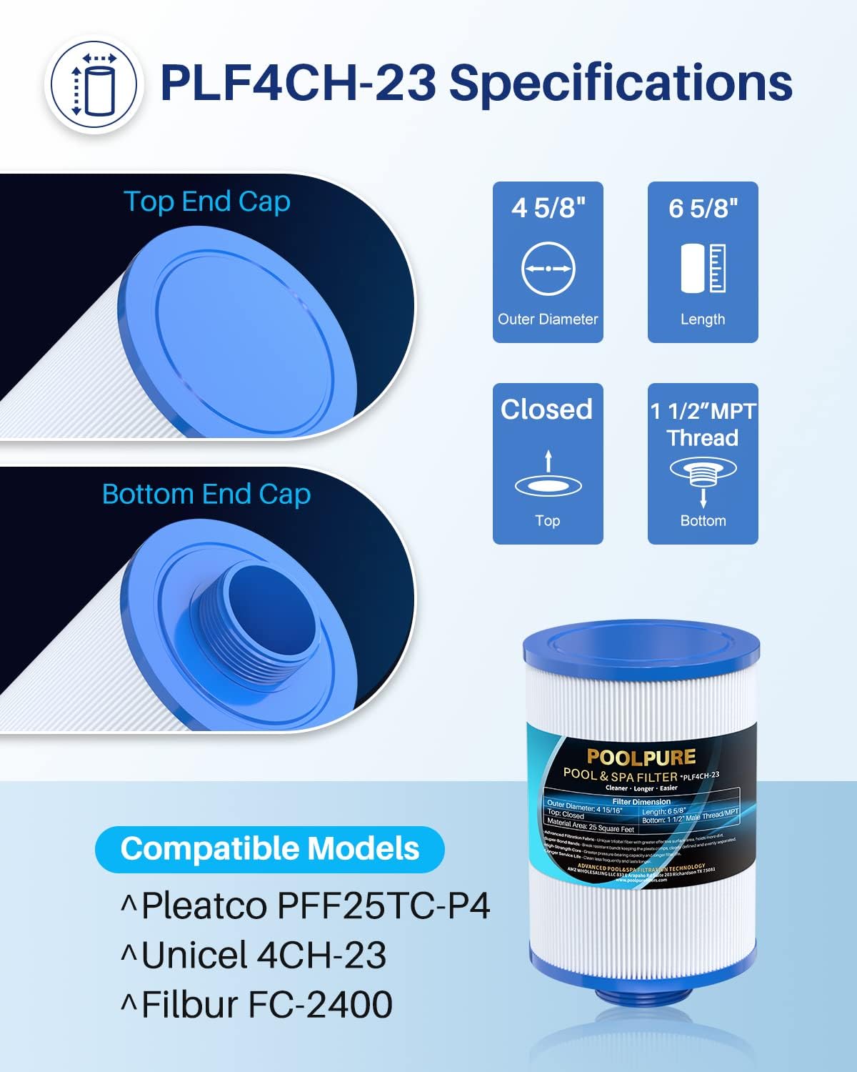 POOLPURE packaged filter ready for quick spa replacement