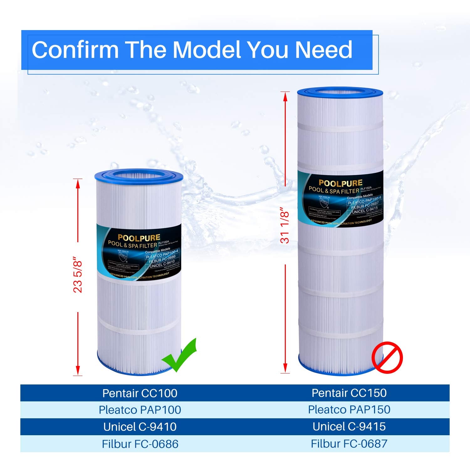 PoolPure PLF100A 100 sq ft filtration area demonstrated for clear water potential