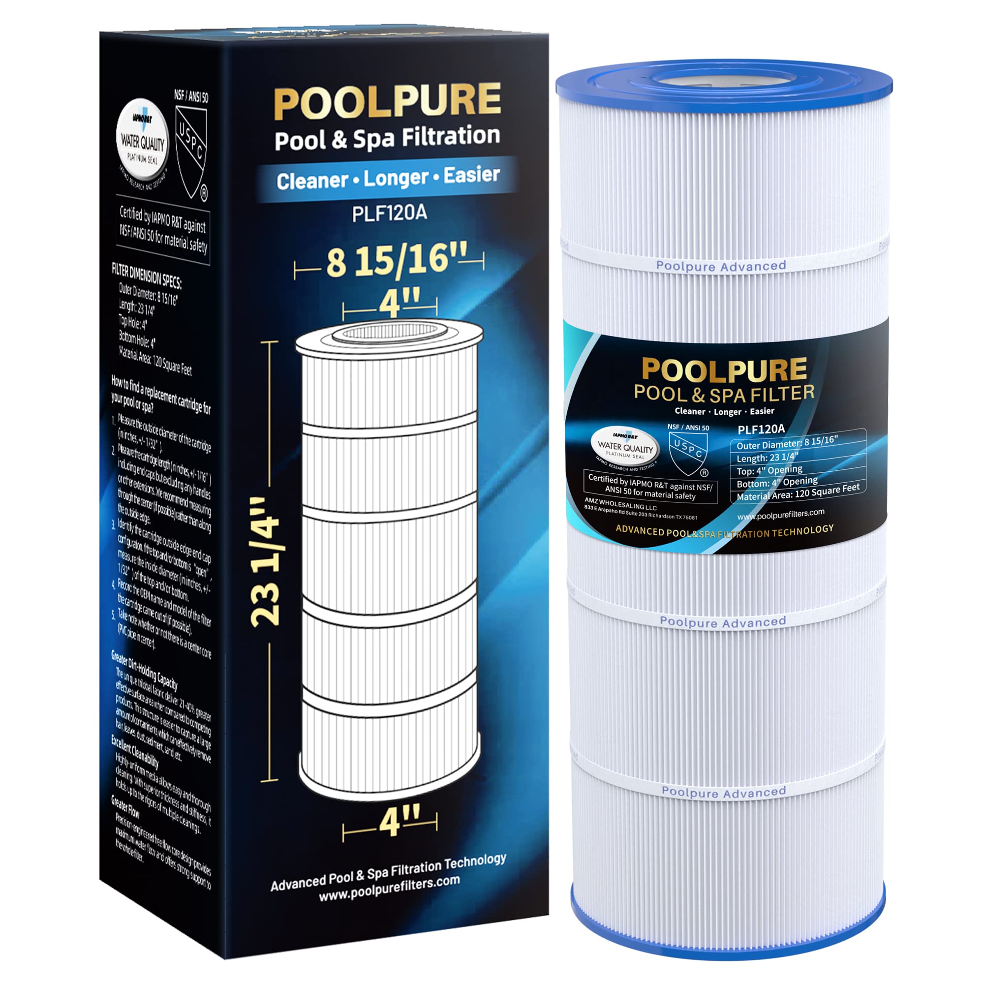 POOLPURE PLF120A filter unit showing durable construction for long lasting filtration