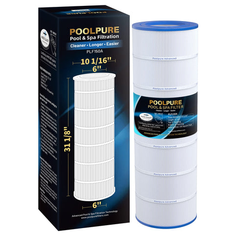 PoolPure PLF150A filter cartridge cap-end closeup for easy replacement