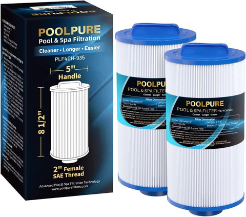 POOLPURE PLF4CH-935 spa filter closeup shows dense pleats for strong filtration