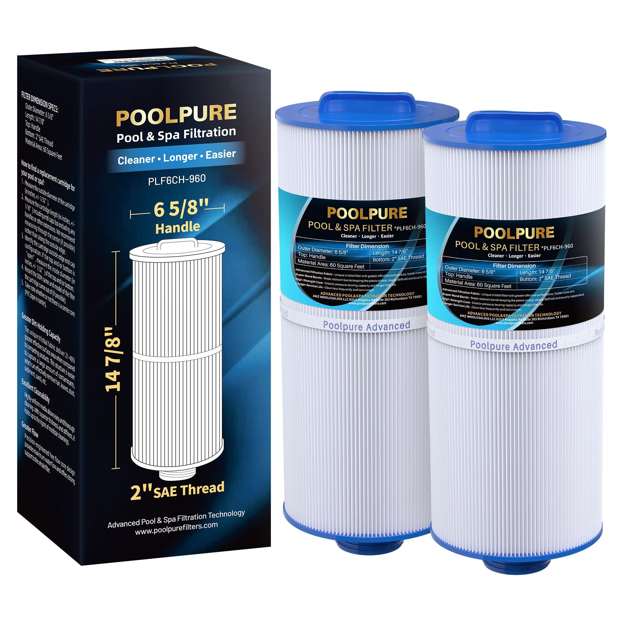 POOLPURE PLF6CH-960 spa filter ensuring crystal-clear water.