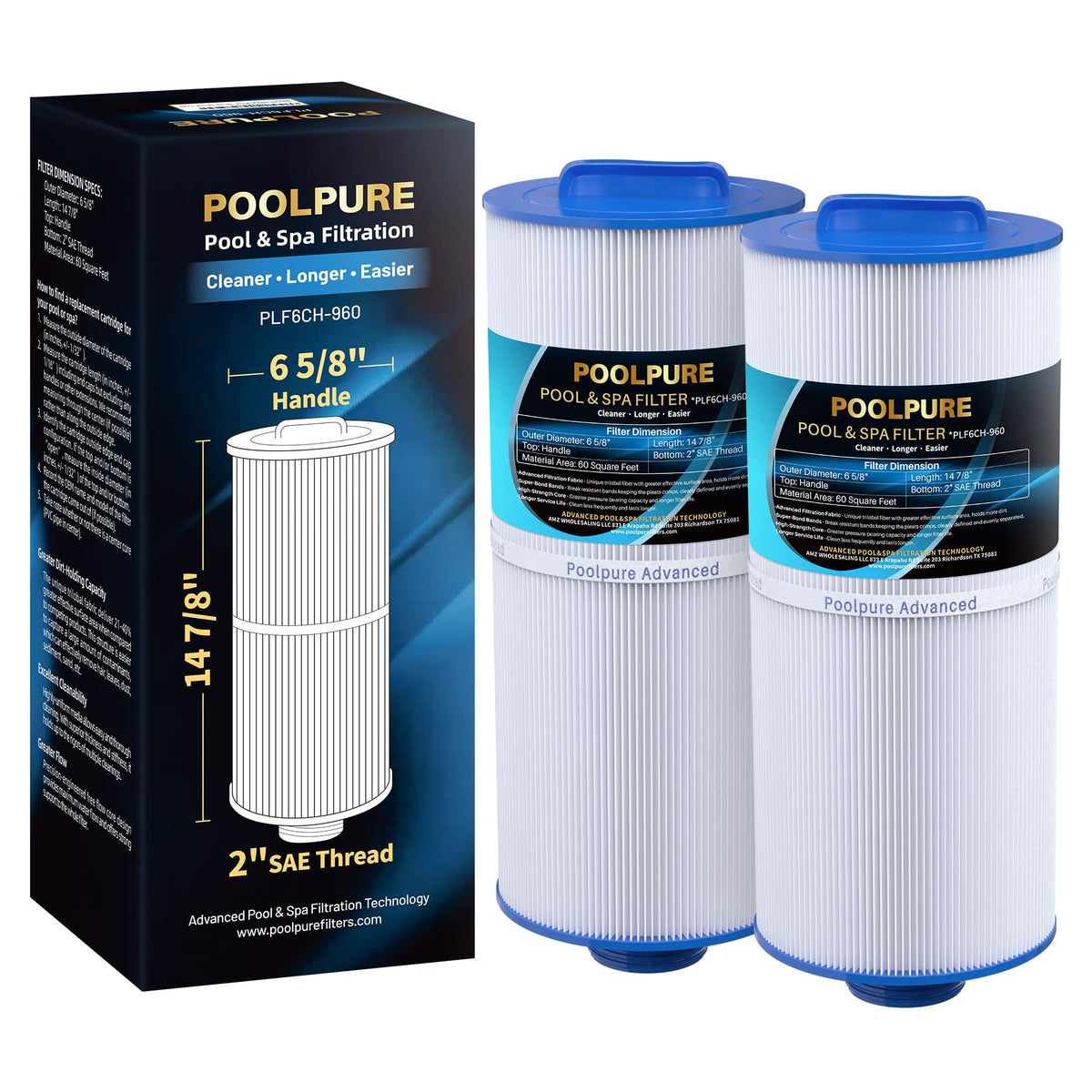 POOLPURE PLF6CH-960 spa filter ensuring crystal-clear water.