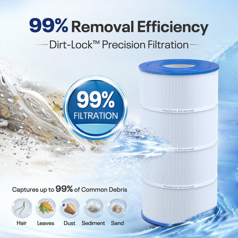 PoolPure PLF90A 90 sq ft filtration area promotes efficient debris capture.