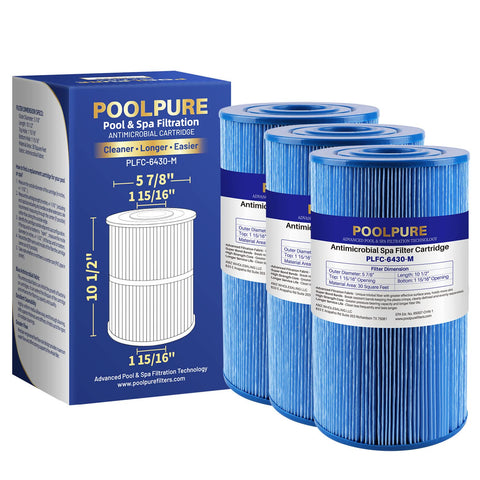 Poolpure PLFC-6430-M spa filter front view improves water clarity