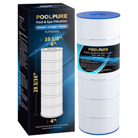 POOLPURE PLFPA200S filter cartridge delivers strong filtration for clear pool water.